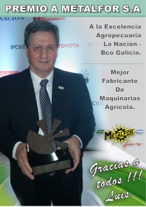 Metalfor Premio Excelencia Agropecuaria 2015